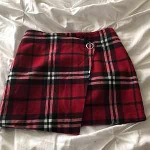 Plaid Asymmetrical A Line Skirt
